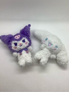 Sanrio 2 Hello Kitty Friends Plush Purple Kuromi and Cinnamoroll Stuffed Toys